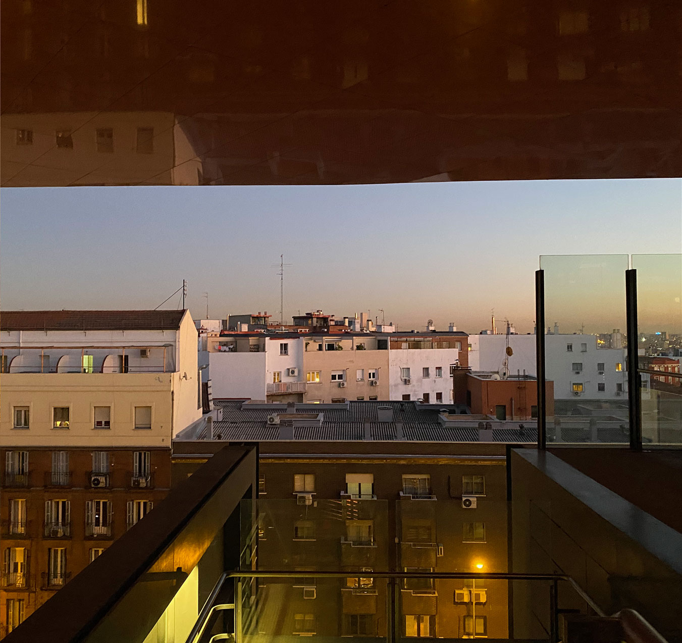 skyline in Madrid  at twilight